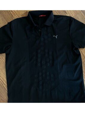 Men's black short sleeve polo shirt XL